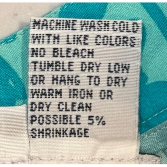 Lily Pulitzer Cotton Straight Leg Pants Palm Tree Print Turquoise Size 10 - Picture 5 of 9